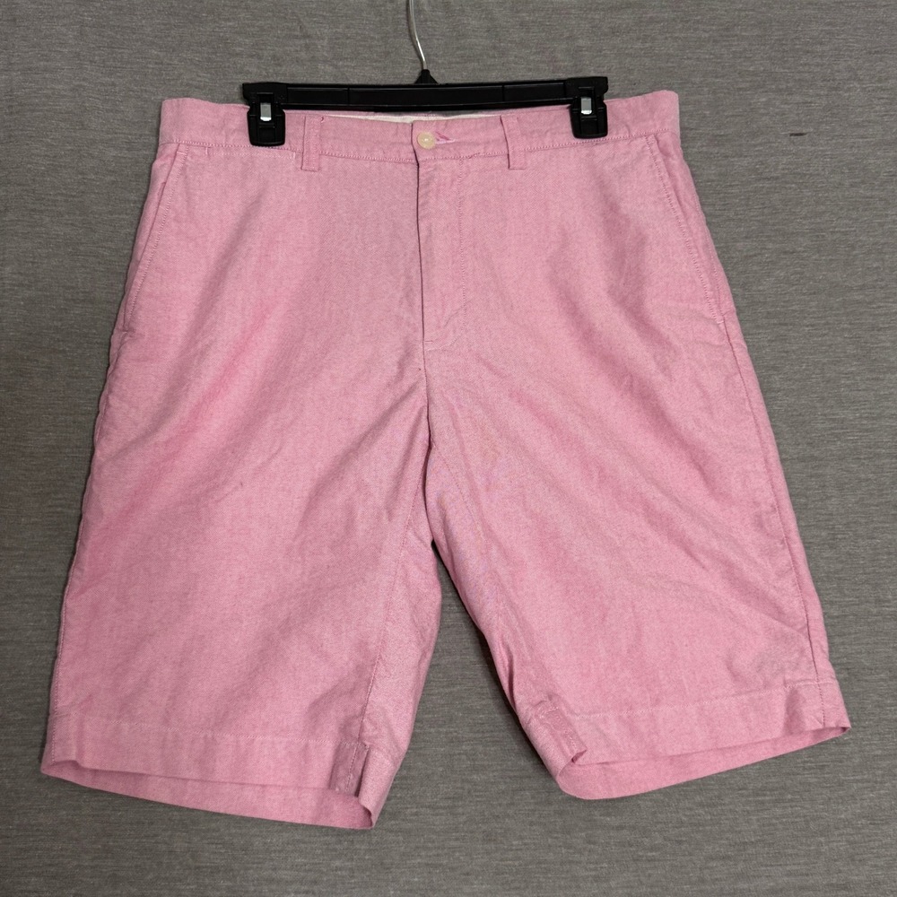 Polo Ralph Lauren Mens Pink Oxford Cotton Shorts Size 33 Flat Front Preppy